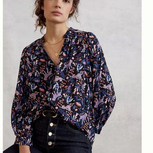 Anthropologie x Super Nice Letters Button Down Printed Top